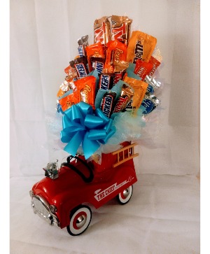 Fire truck candy bouquet B  Candy bouquet