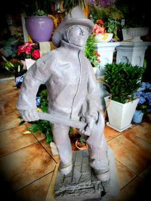 Firefighter with Axe in Action Massarelli Fine Stone