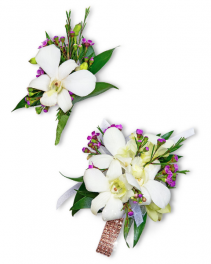 Flawless Wristlet and Boutonniere Set Wristlet/Boutonniere