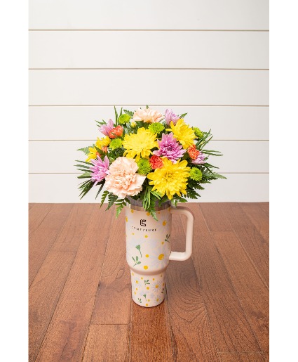 Floral and Metal ComfyLux Tumbler Fresh Arrangement in Webb City