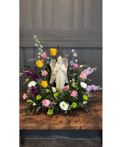 Floral Arrangement with an Angel  