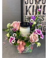 Floral Candle Basket 