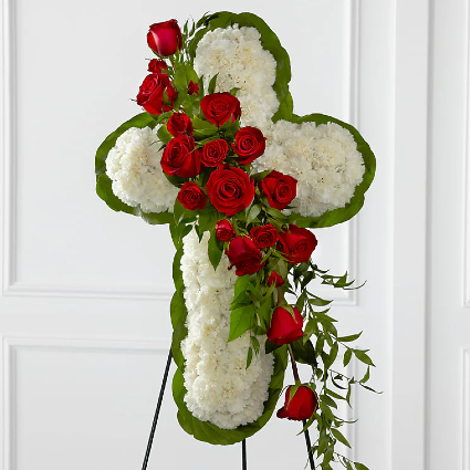 Floral Cross Easel 