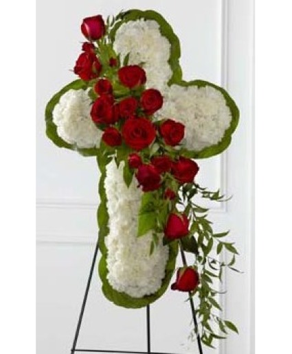 Floral Cross Easel 