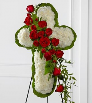 Floral Cross Easel Standing Cross