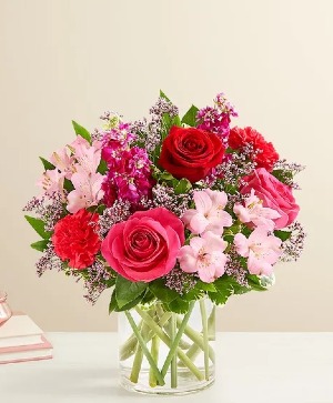Floral Fantasy  pink and red flowers