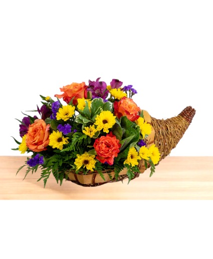 Floral Feast  Cornucopia Basket