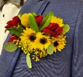 Floral Pocket Square Mini Yellow Mum