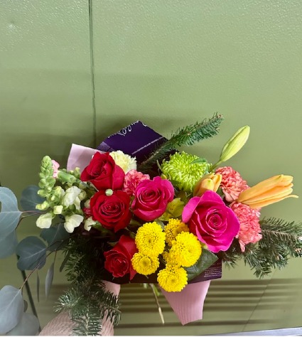 florist choice  wrapped in paper 