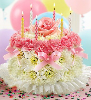Flower Birthday Cake Fresh flower (various colors available  pre order 