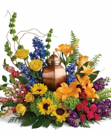 FLOWER FIELDS MEMORIAL URN Sympathy urn