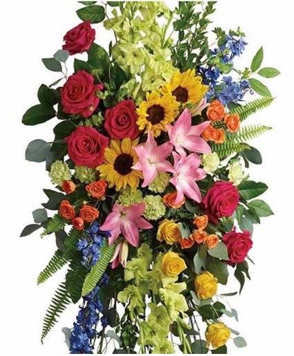 FLOWER FIELDS, SYMPATHY SPRAY Standing spray 
