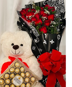 Roses Teddy Chocolate Combo  Designer’s  Choice 