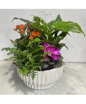 Fluted White CRMC Planter