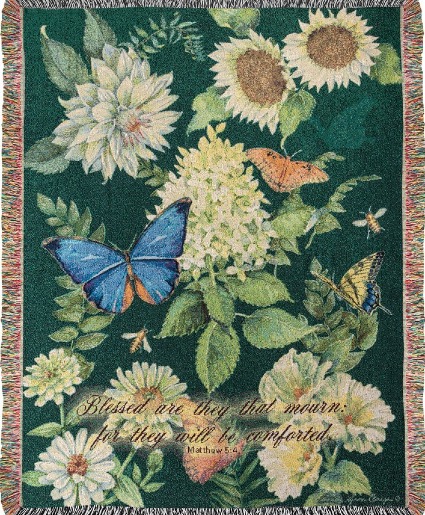 Flutter and Flowers Tapestry Throw 