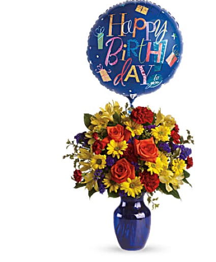 Fly Away Birthday Bouquet assorted flowers