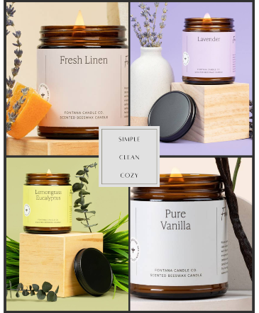 Fontana Candle Co FRESH LINEN, VANILLA, LEMON/EUC, LAVENDER in Eagle, ID | Hope Blooms Flowers & Things