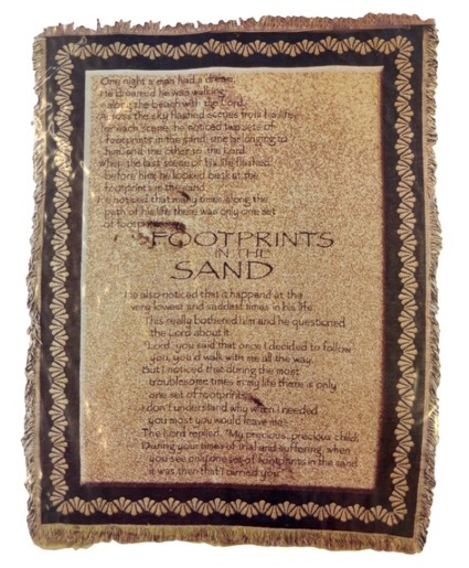 Footprints In The Sand Memorial Blanket