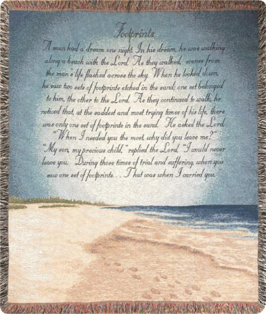 Footprints In The Sand Woven Throw