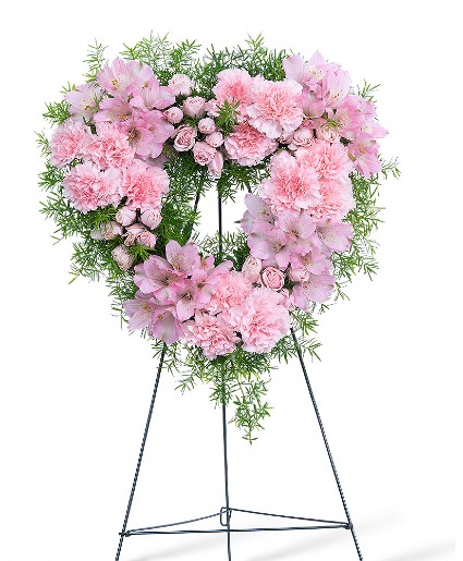 Forever Adored Standing Heart Funeral Arrangement