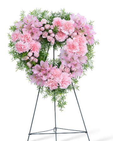 Forever Adored Standing Heart Sympathy Arrangement