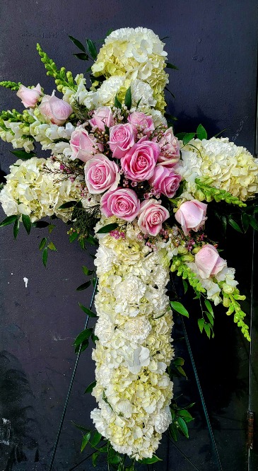 Forever At Peace  Standing Cross in Troy, MI | DELLA'S MAPLE LANE FLORIST