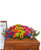 Forever Blooming Bright Casket Spray Sympathy