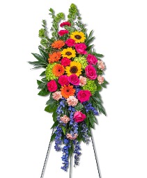 Forever Blooming Bright Standing Spray Flower Arrangement