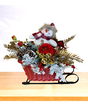 Forever Christmas, Red Wicker Sleigh 