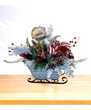 Forever Christmas, Silver Metal Sleigh 