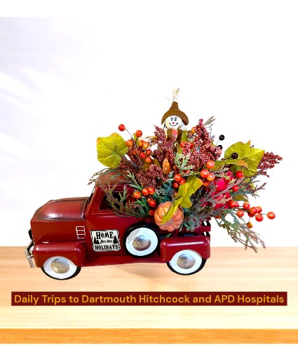 Forever Fall, Red Metal Truck Decor