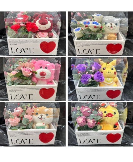Forever Blooms with Plush Soap Roses - Random Color