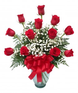 Heartfelt  Dozen Rose Arrangement