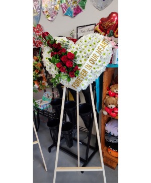 Forever in our Hearts Funeral Heart Floral Spray