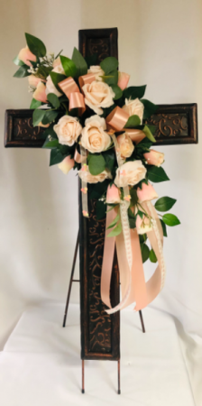 Forever  Metal Cross  - Silk Arrangement