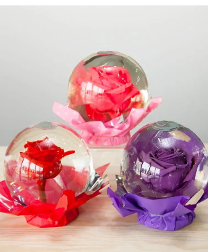 Forever Rose Globe ONLY HOT PINK LEFT  
