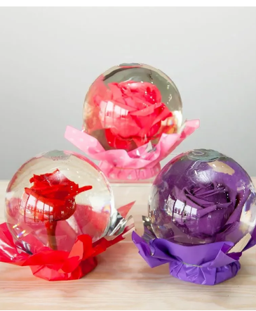 Forever Rose Globe ONLY HOT PINK LEFT   in Oakland, ME | VISIONS FLOWERS & BRIDAL DESIGNS