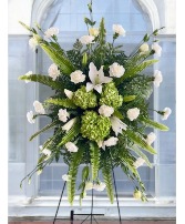 Restful: Green and White Standing Spray