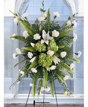 Restful: Green and White Standing Spray