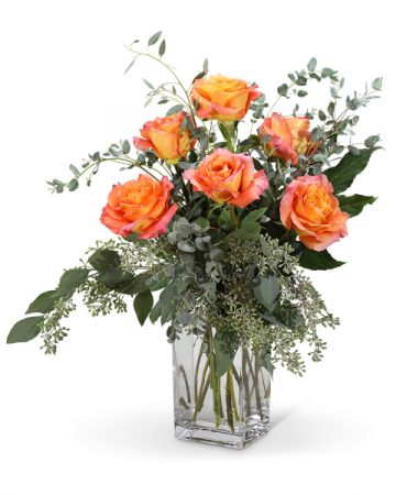 Free Spirit Roses (6) Flower Arrangement in Nevada, IA | Flower Bed