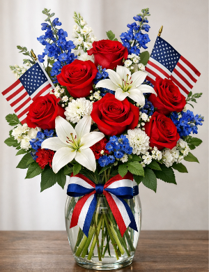 Freedom Blooms Patriotic Vase