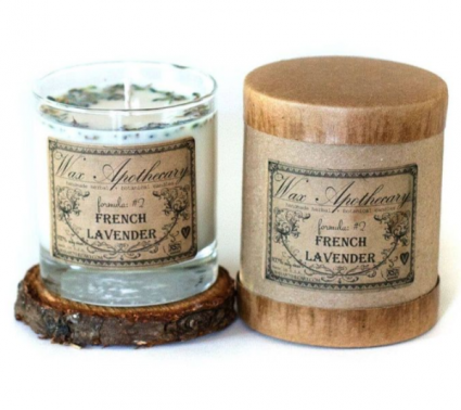 French Lavender  Candle in a scotch glass. 
