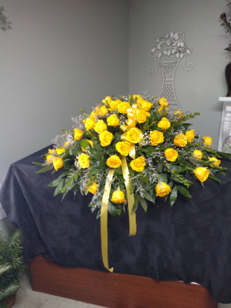 Fresh Casket Spray Of Roses 