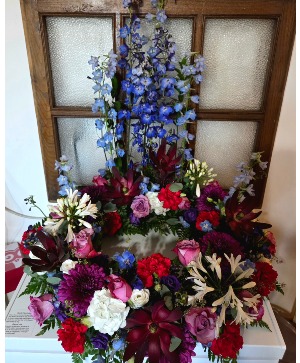 Fresh Floral Wreath to Surround Urn Design by Ann Sympathy Celebration of Life