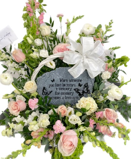 Fresh Flower Basket with Keepsake  Centerpiece 