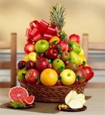Fresh Fruit and Candy Gift Basket