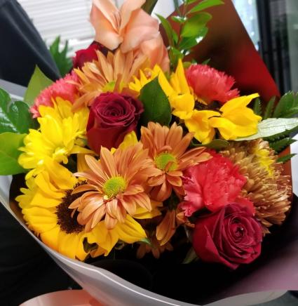 Fresh Seasonal Flowers  Mixed Hand Bouquet