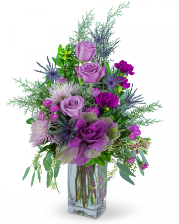 Frosted Kale Forest Flower Arrangement in Nevada, IA | Flower Bed