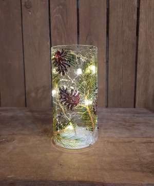 Frosty Pines LED glass cylinder Pillar cylinder