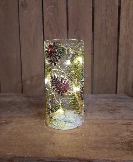 Frosty Pines LED glass cylinder Pillar cylinder